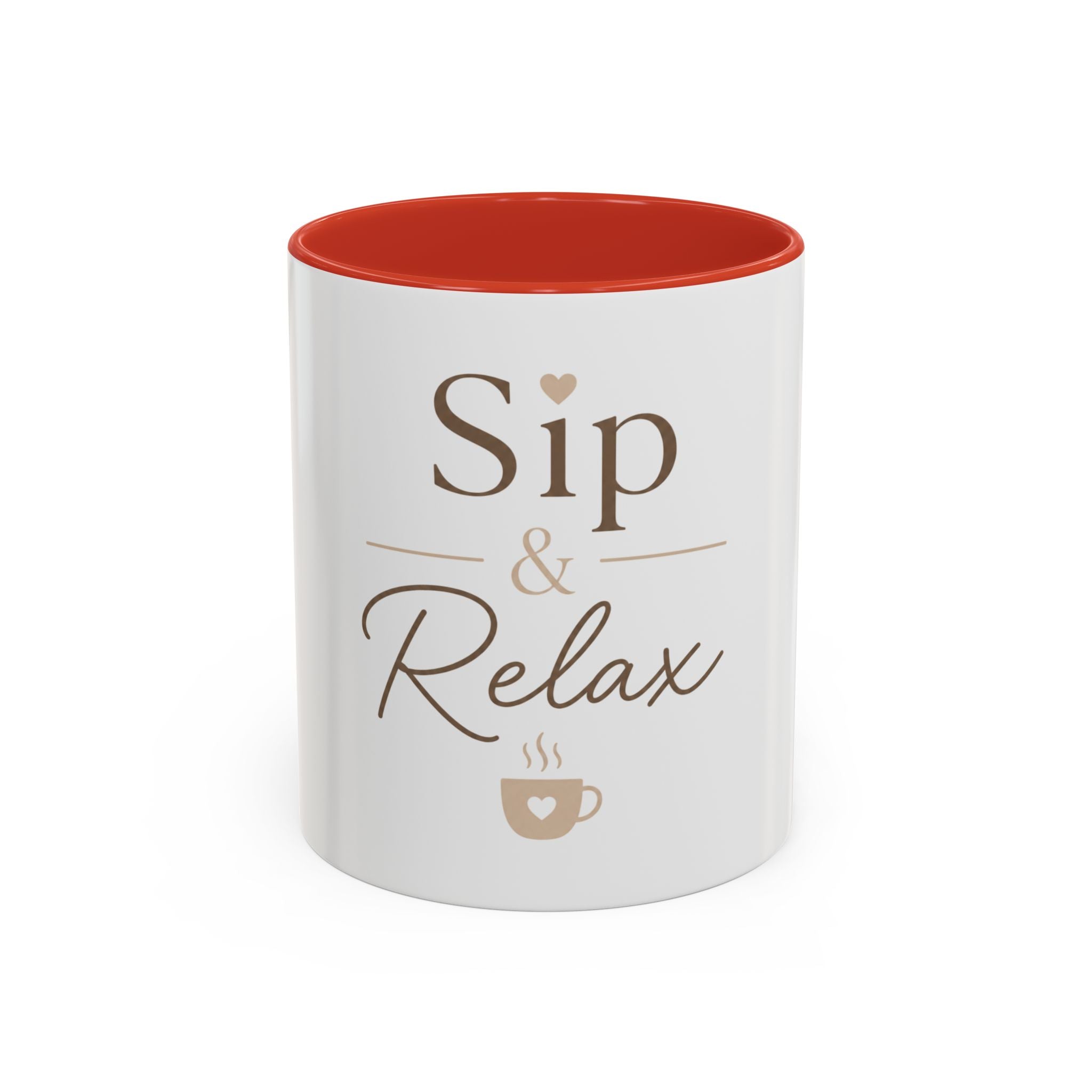 Sip & Relax Accent Coffee Mug — Ceramic 11/15oz
