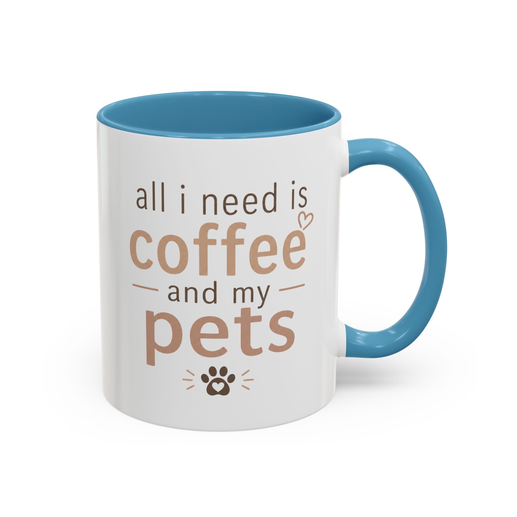 Pet Lover Coffee Mug – "All I Need Is Coffee and My Pets" Funny Gift Cup