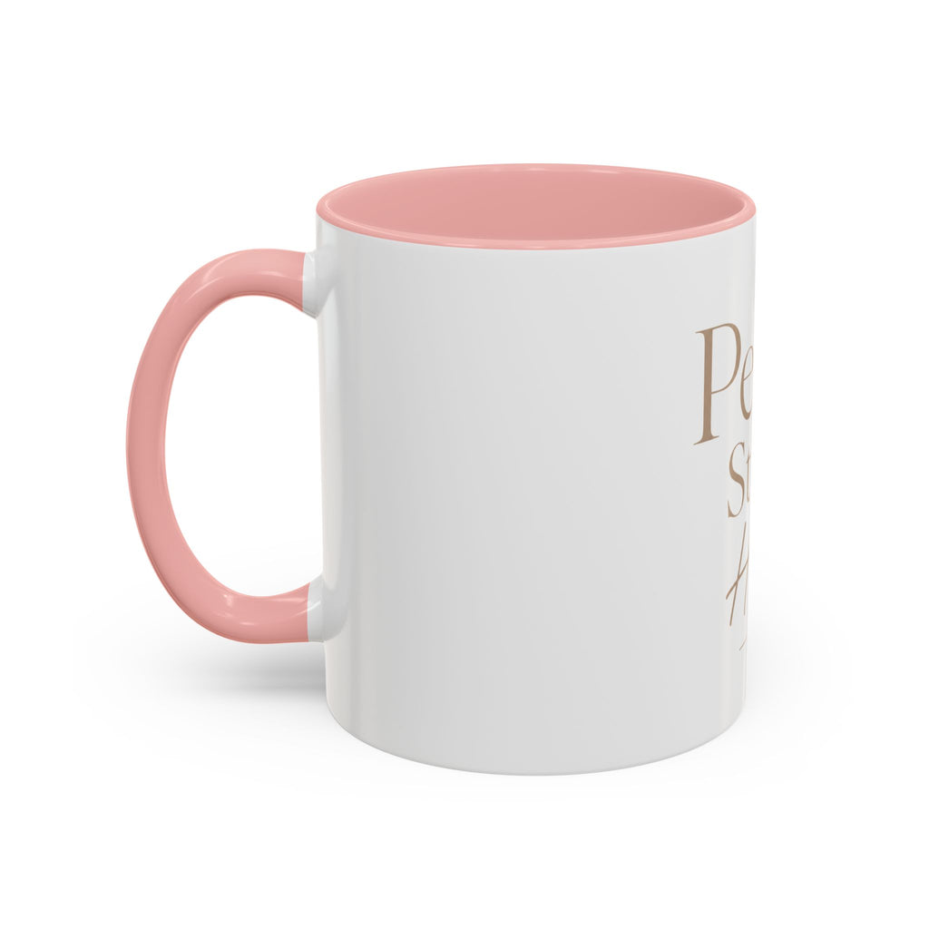 Peace Starts Here Accent Coffee Mug — Inspirational Red-Accent Ceramic Mug (11/15oz)