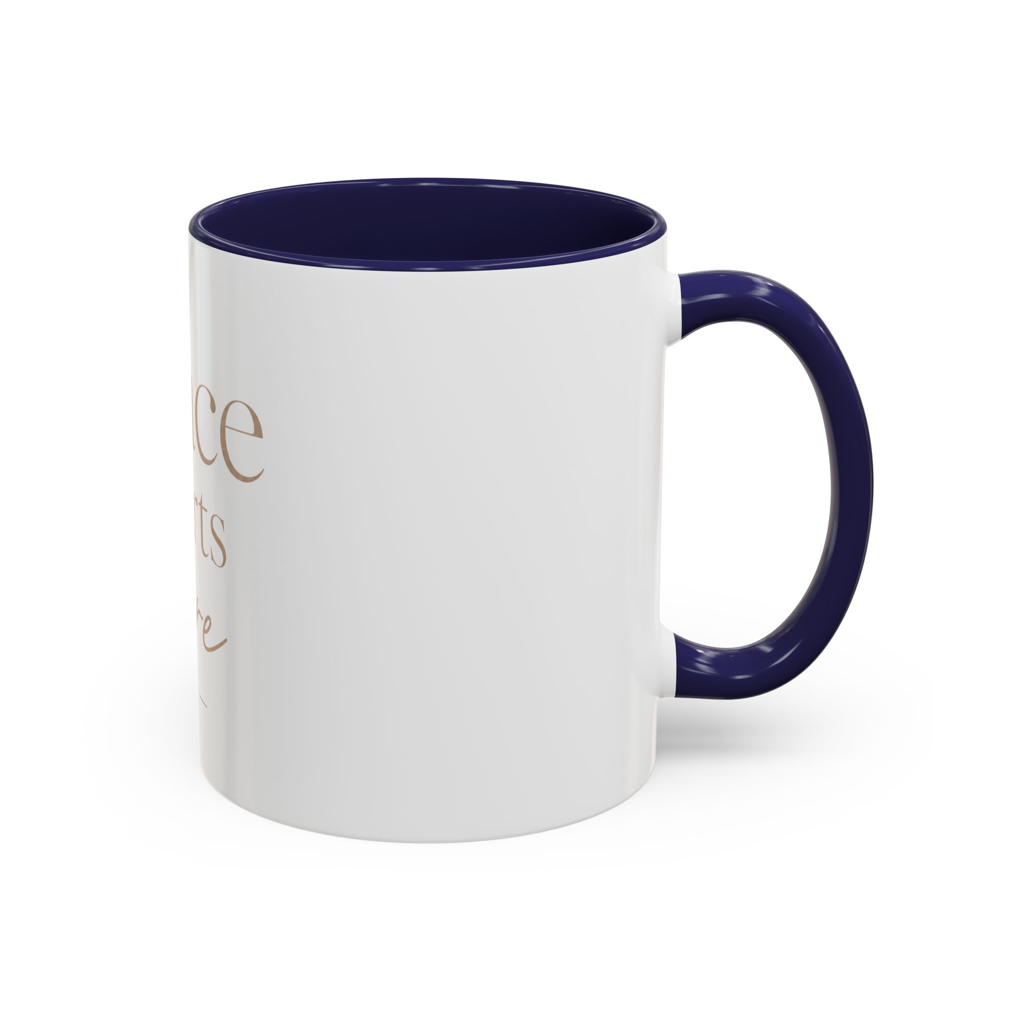 Peace Starts Here Accent Coffee Mug — Inspirational Red-Accent Ceramic Mug (11/15oz)