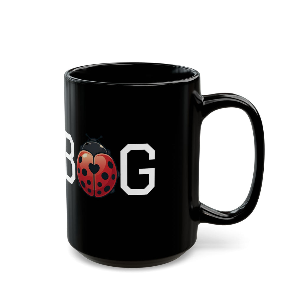 Ladybug Mom Black Mug — Cute Ladybug Graphic Coffee Cup (11oz/15oz)