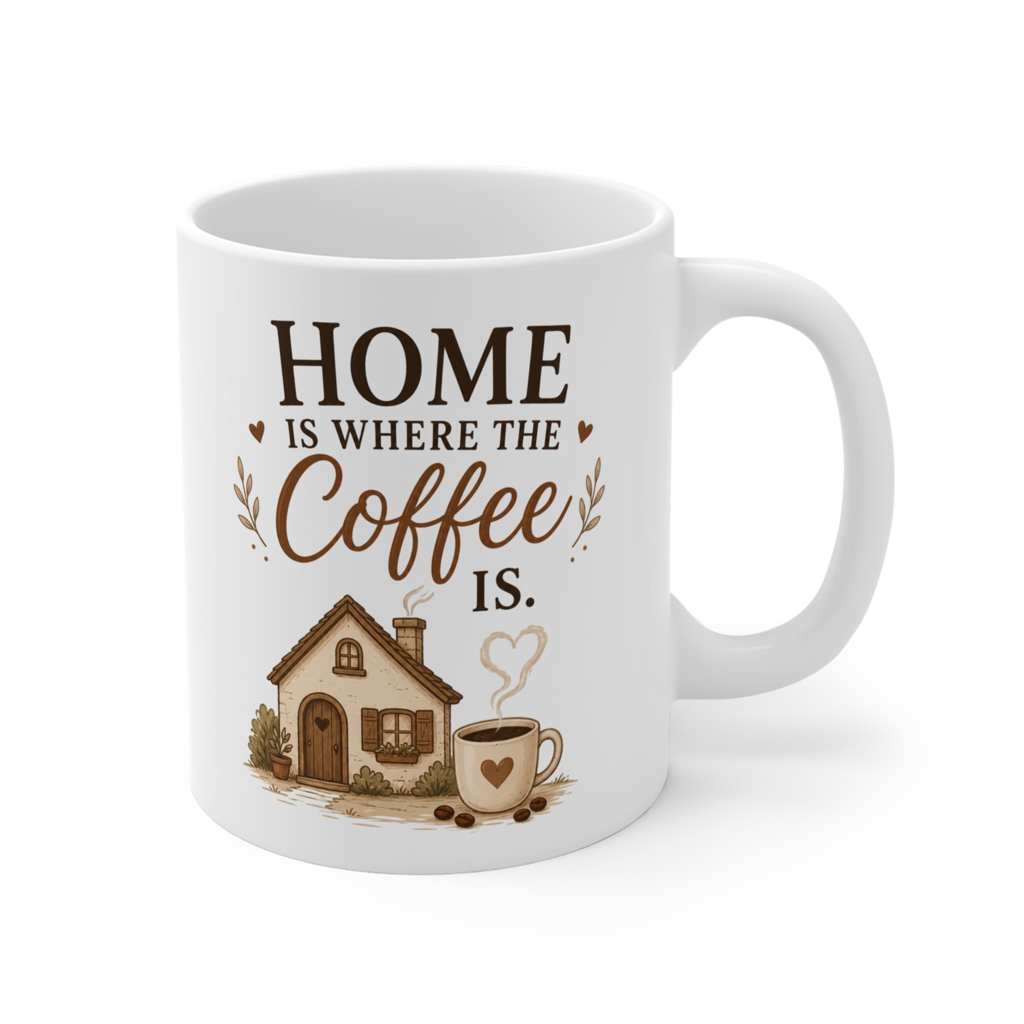 "Home Is Where The Coffee Is" Ceramic Coffee Mug