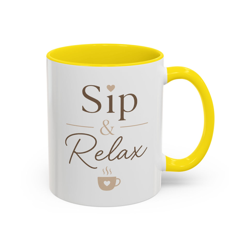 Relaxation Coffee Mug – "Sip & Relax" Accent Ceramic Cup