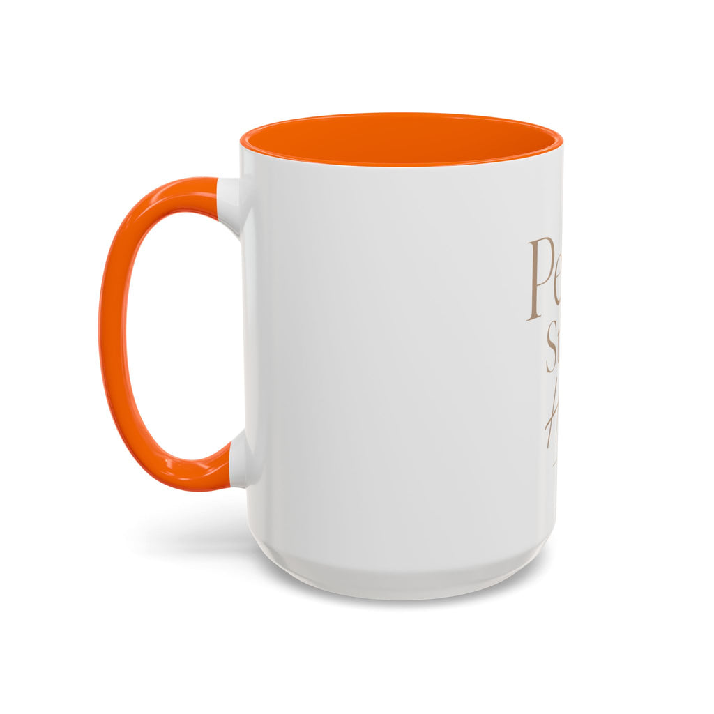 Peace Starts Here Accent Coffee Mug — Inspirational Red-Accent Ceramic Mug (11/15oz)