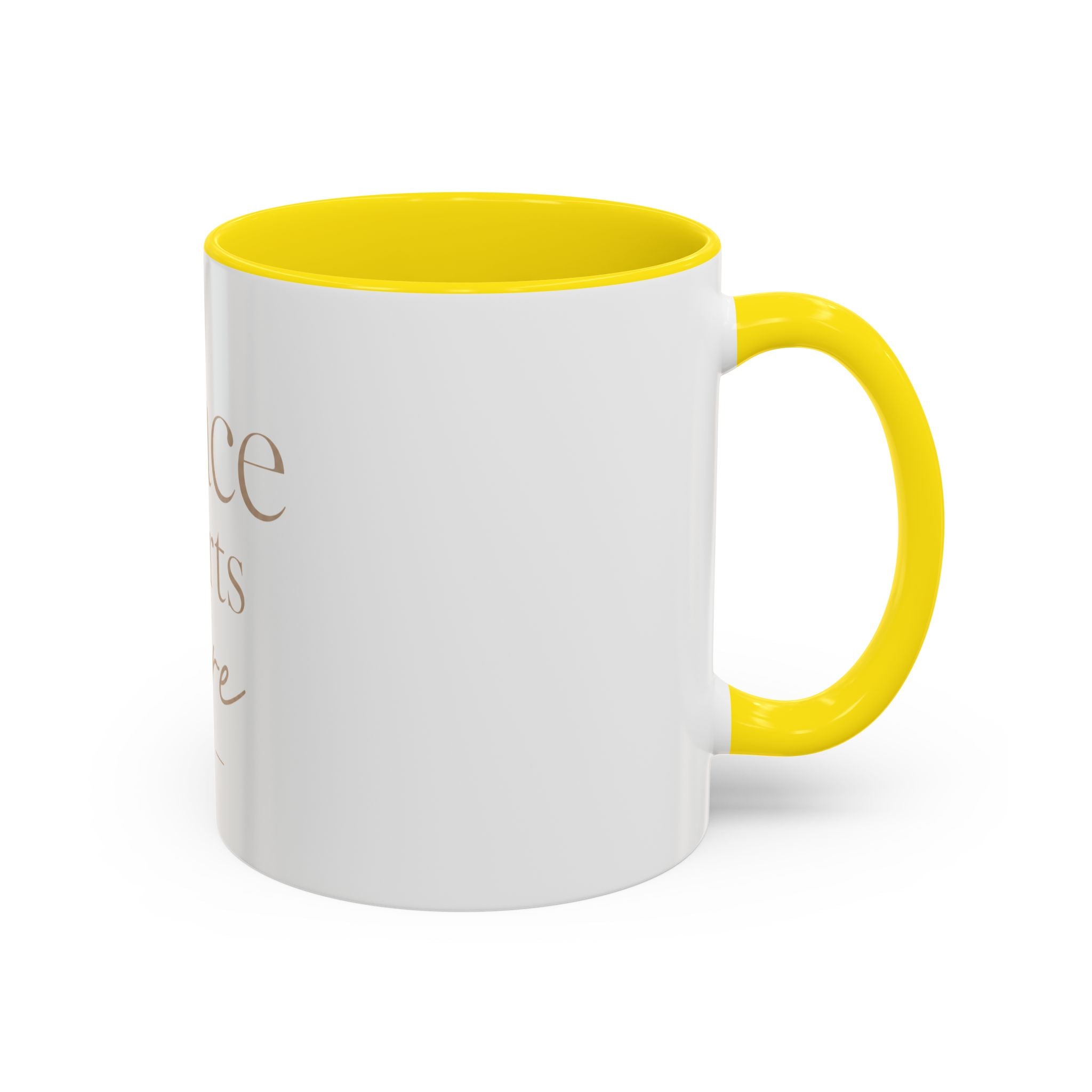 Peace Starts Here Accent Coffee Mug — Inspirational Red-Accent Ceramic Mug (11/15oz)
