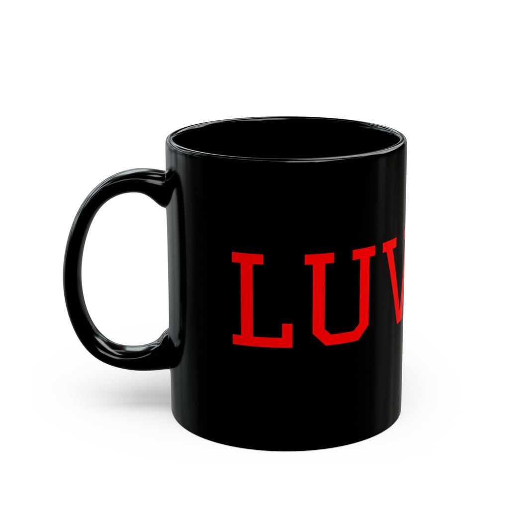 Ladybug Mom Black Mug — Cute Ladybug Graphic Coffee Cup (11oz/15oz)