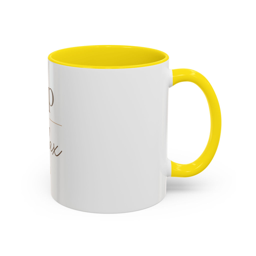 Sip & Relax Accent Coffee Mug — Ceramic 11/15oz