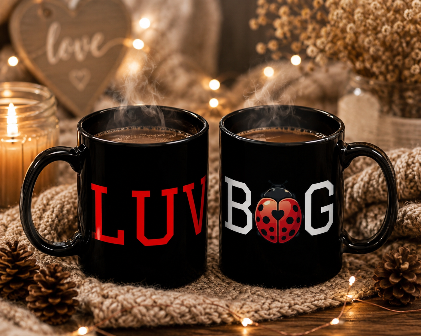 Ladybug Mom Coffee Mug – Cute Mother's Day Gift Black Ceramic Cup