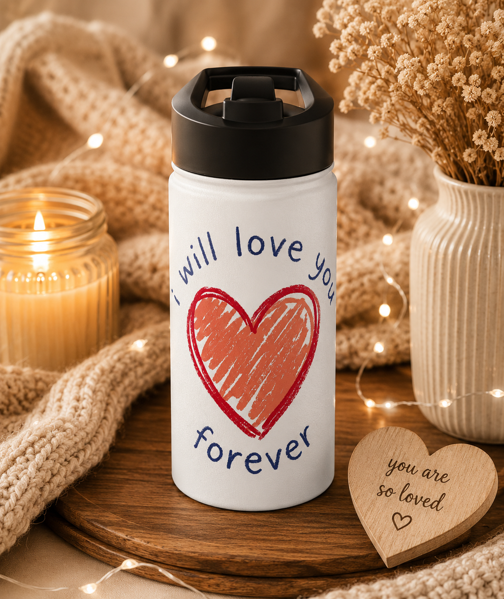 Stainless Steel Water Bottle – Insulated Reusable Bottle with Standard Lid