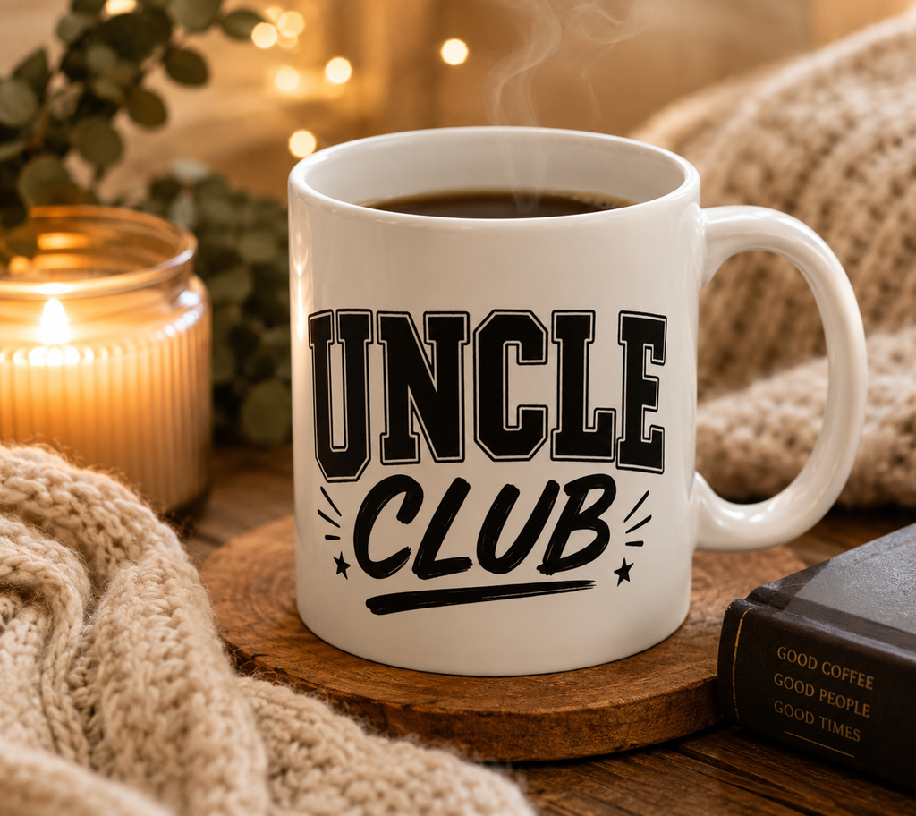 New Uncle Gift Mug – "Uncle Club" Retro Coffee Cup for Proud Uncles